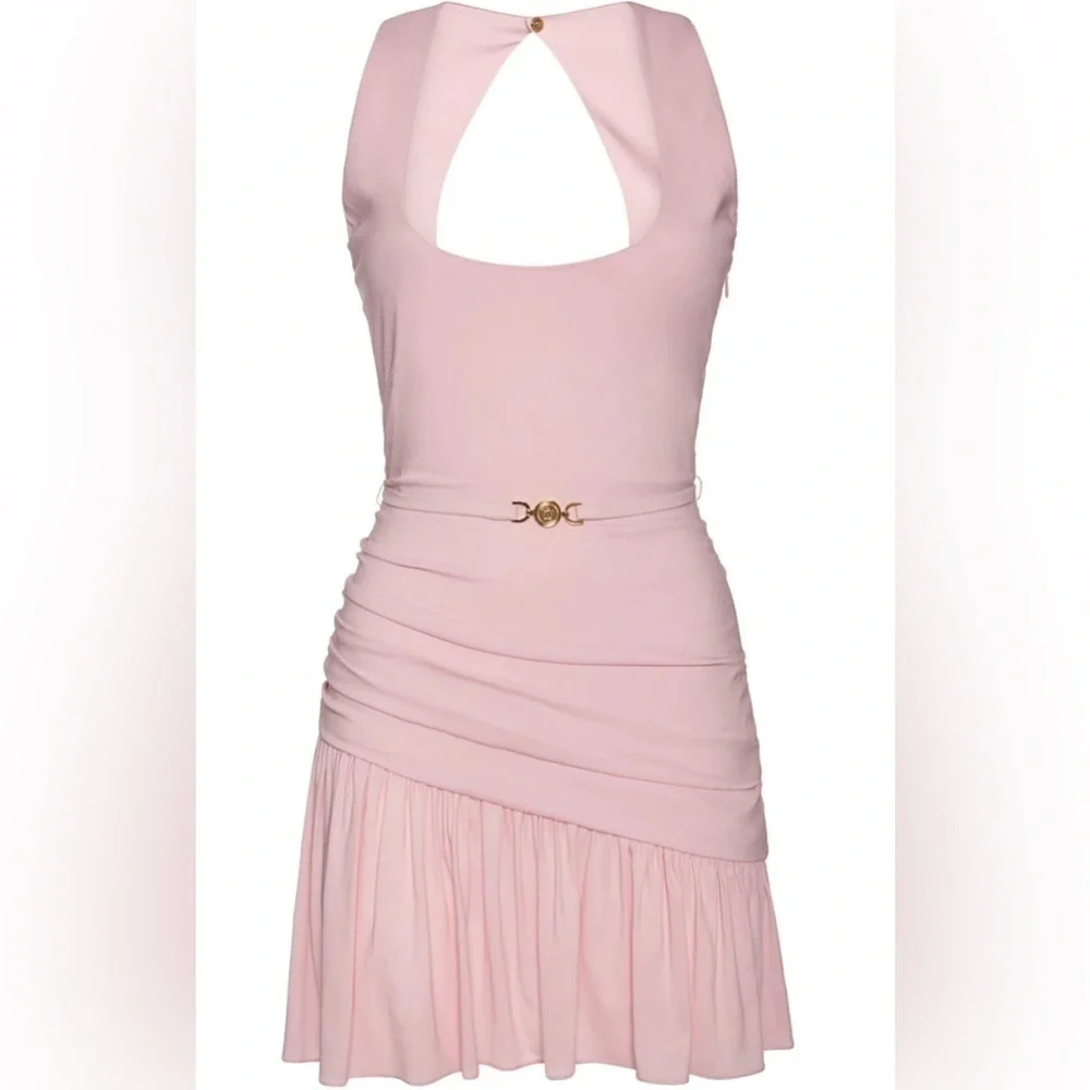 Versace Medusa cocktail mini dress in pink FW2023 NWT
